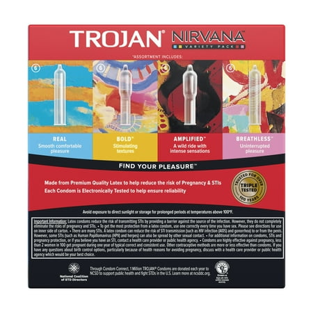 Trojan Nirvana Collection Variety Pack Condoms - 24 count *Exp 2026/07/01* *Damaged Box*