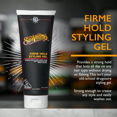 Suavecito Firme Hold Styling Gel, for All Hair Types, Men, 8 oz