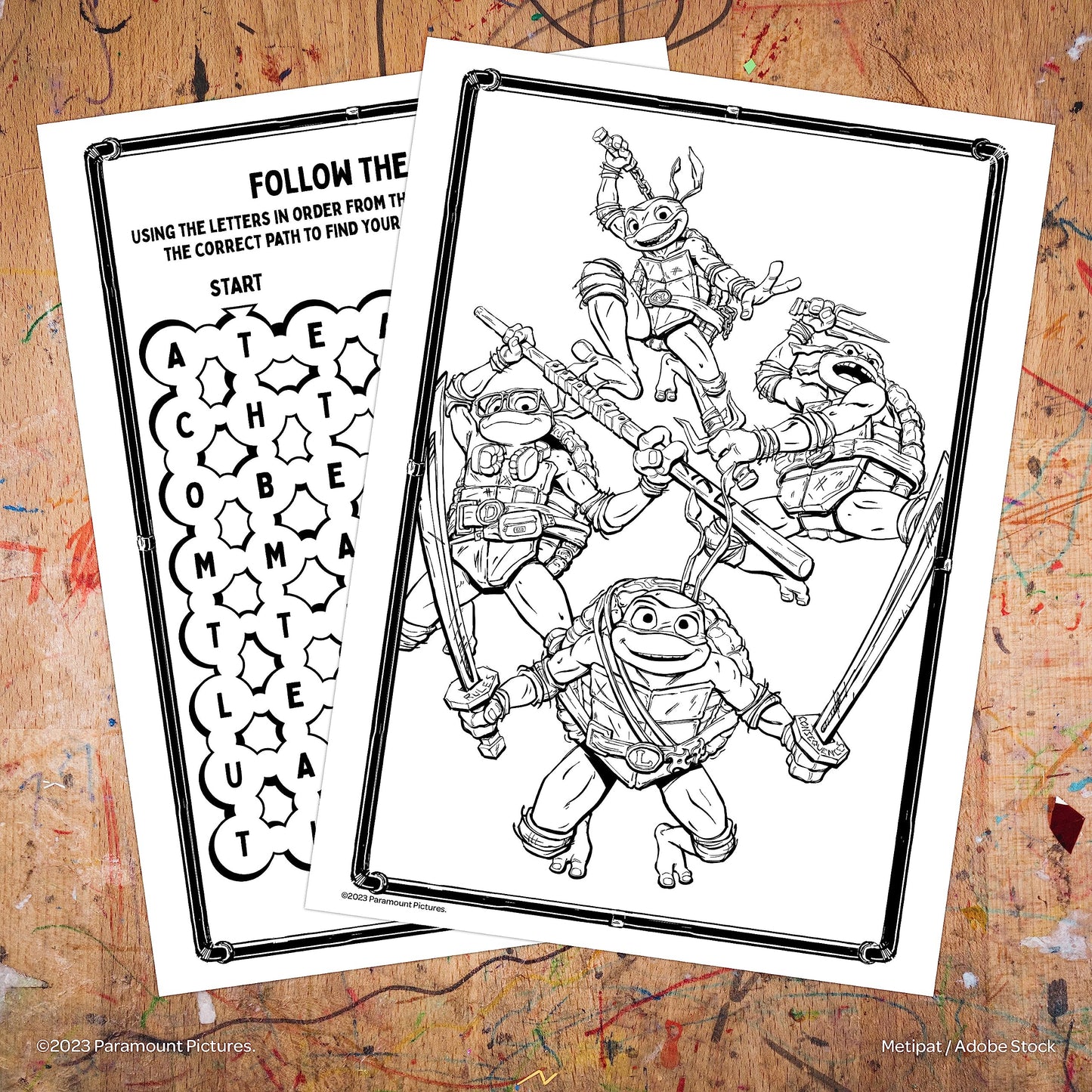 Teenage Mutant Ninja Turtles: Mutant Mayhem Coloring Book with Tattoos