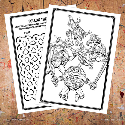 Teenage Mutant Ninja Turtles: Mutant Mayhem Coloring Book with Tattoos