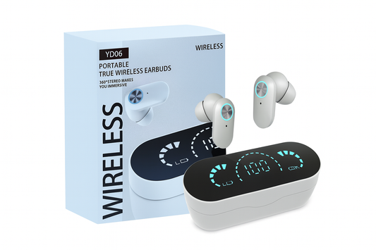 Wireless Portable True Wireless Earbuds White Bluetooth with Mic