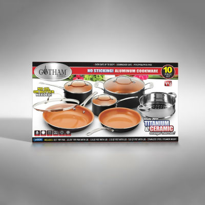 Gotham Steel 10-pc. Aluminum Non-Stick Cookware Set *Damaged Box*