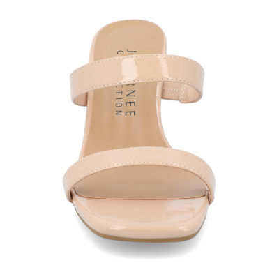 Women's 12 - Journee Collection Clover Wedge Sandals - Nude *Damaged Box Missing Lid*