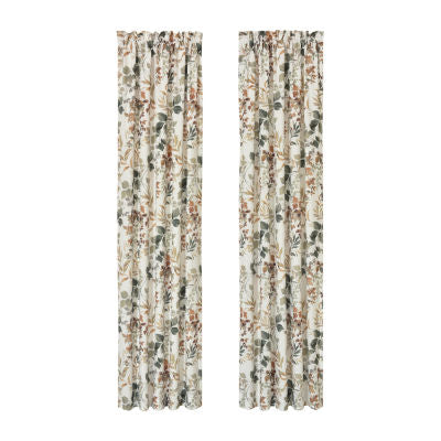 Royal Court Evergreen Rod Pocket Light-Filtering Set of 2 Curtain Panel 41 x 84 Inch