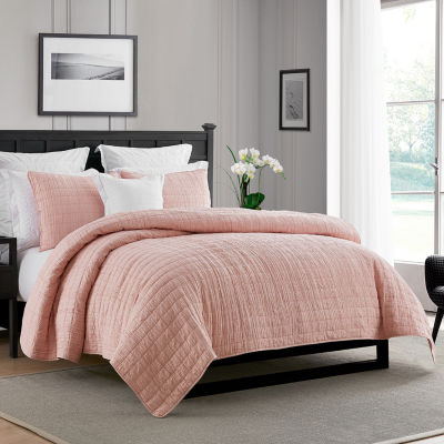 Swift Home Twin/Twin XL Lightweight Oversized Enzyme Washed Crinkle Quilt Coverlet Bedspread Set