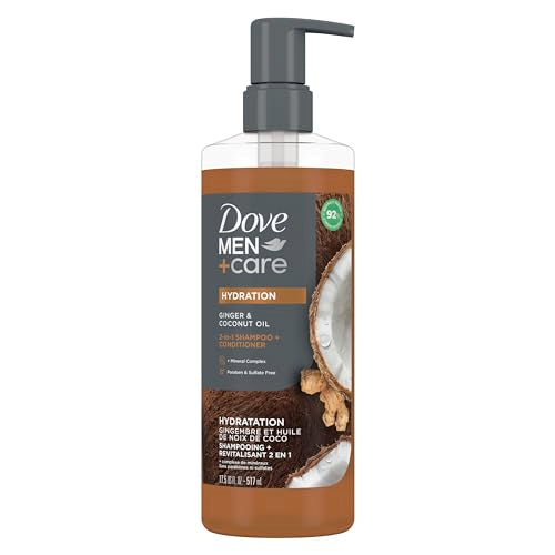 Dove Men + Care 2-in-1 Shampoo + Conditioner Ginger & Coconut Oil 17.5 Fl Oz (517 Ml)