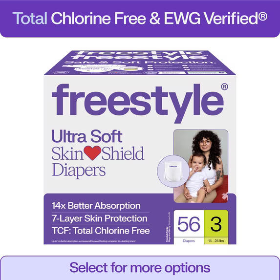 Freestyle Baby Diapers, Size 3 (14-24 lbs), 56 Count