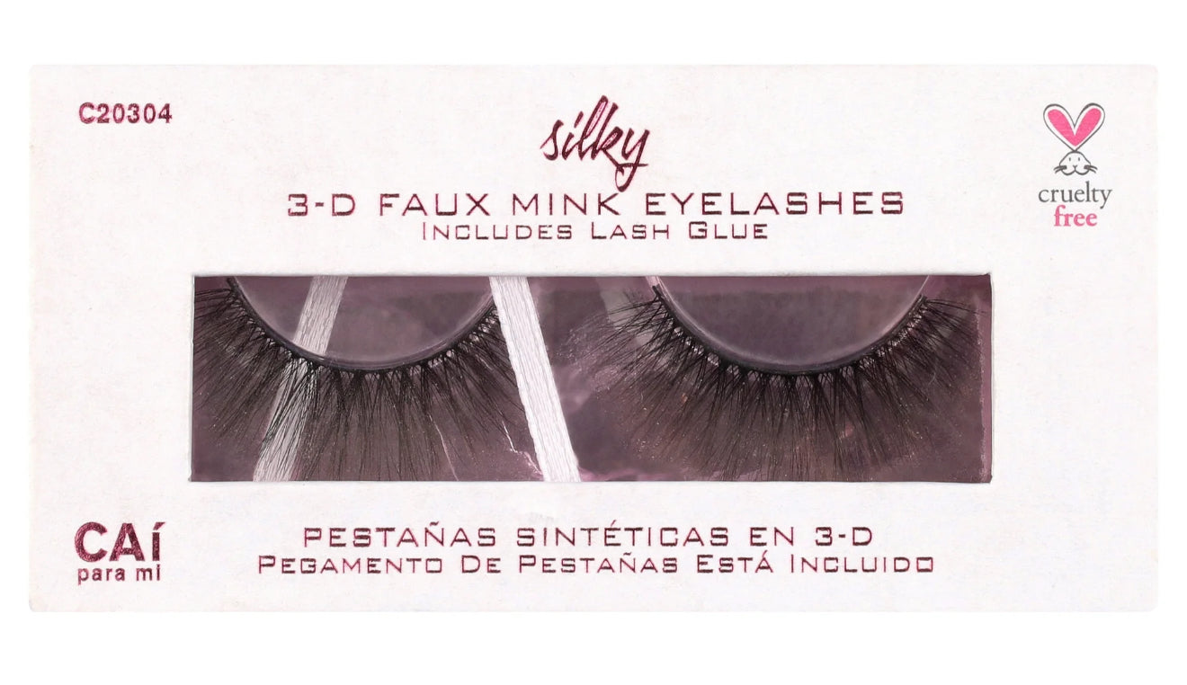 Silky 3D Faux Mink Eyelashes with Glue – Cruelty Free