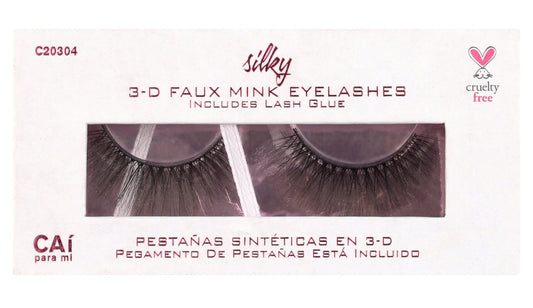 Silky 3D Faux Mink Eyelashes with Glue – Cruelty Free