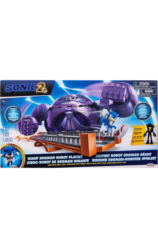 Sonic the Hedgehog 2 Movie Giant Eggman with Super Sonic 2.5" Action Figure Battle Playset