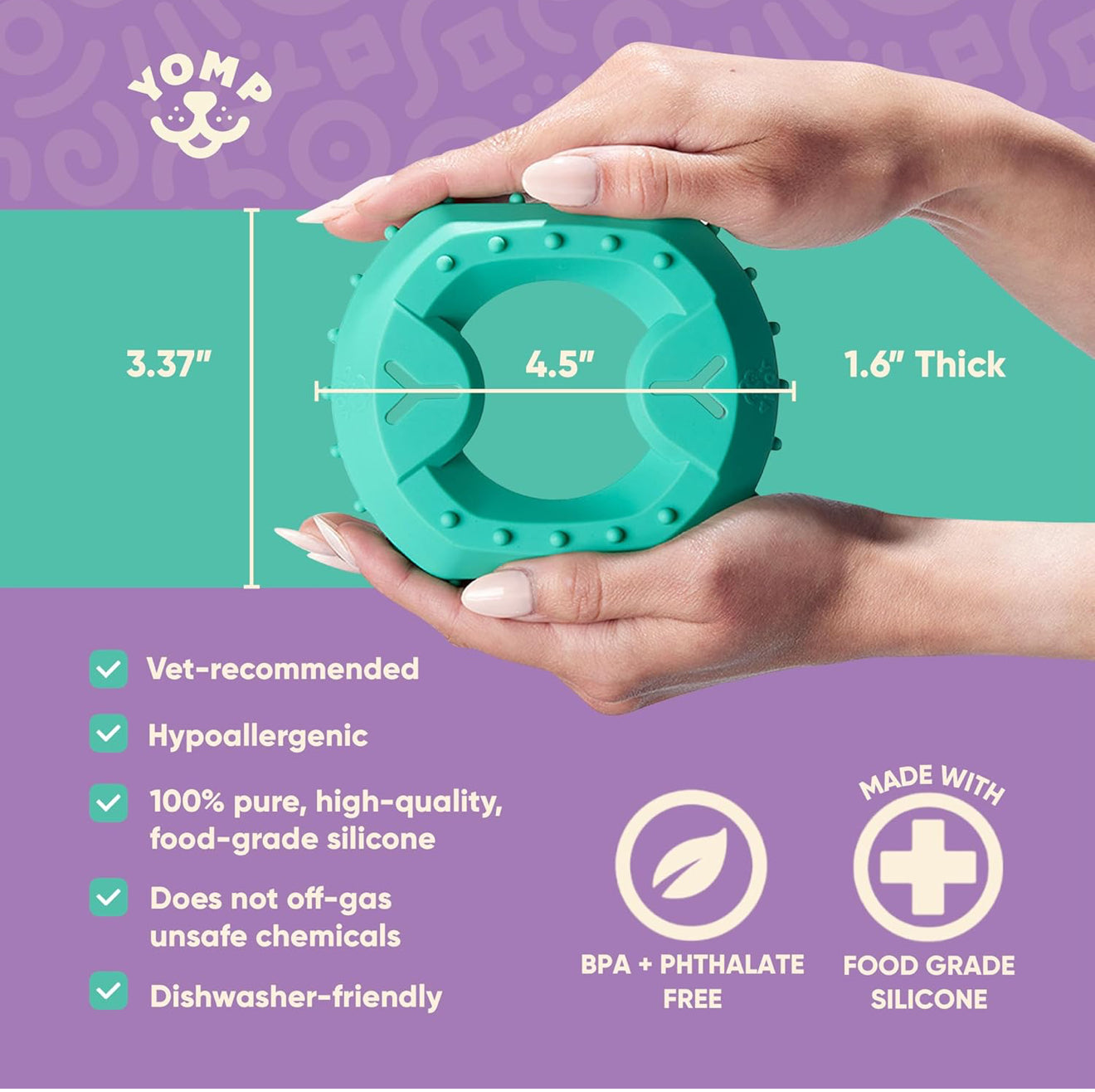 Yomp ToothBuddy Dog Toy – Gentle Silicone Teether for Soft to Medium Chewers
