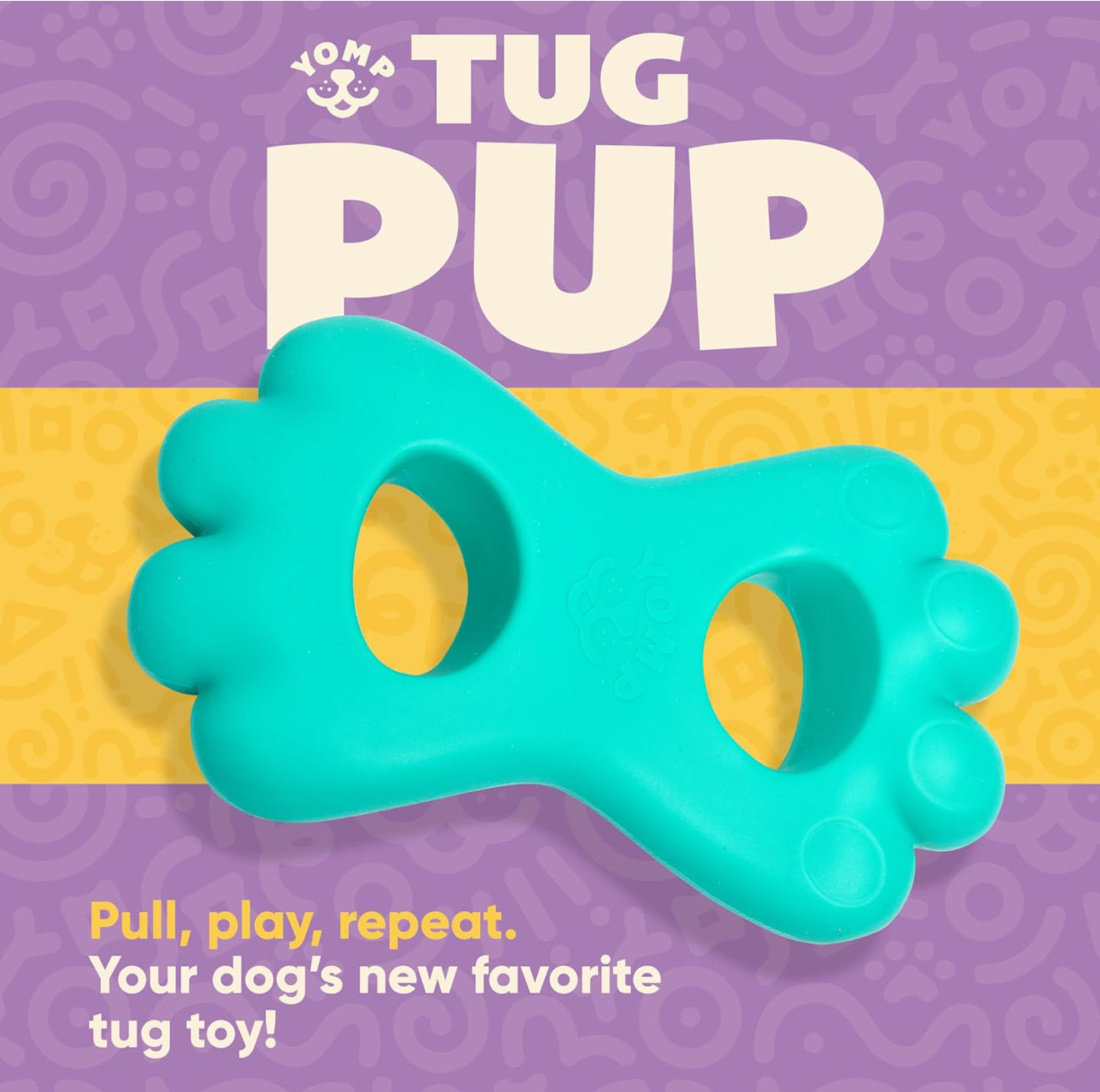 Yomp TugPup Dog Toy – Soft to Medium Chewers | BPA-Free Silicone
