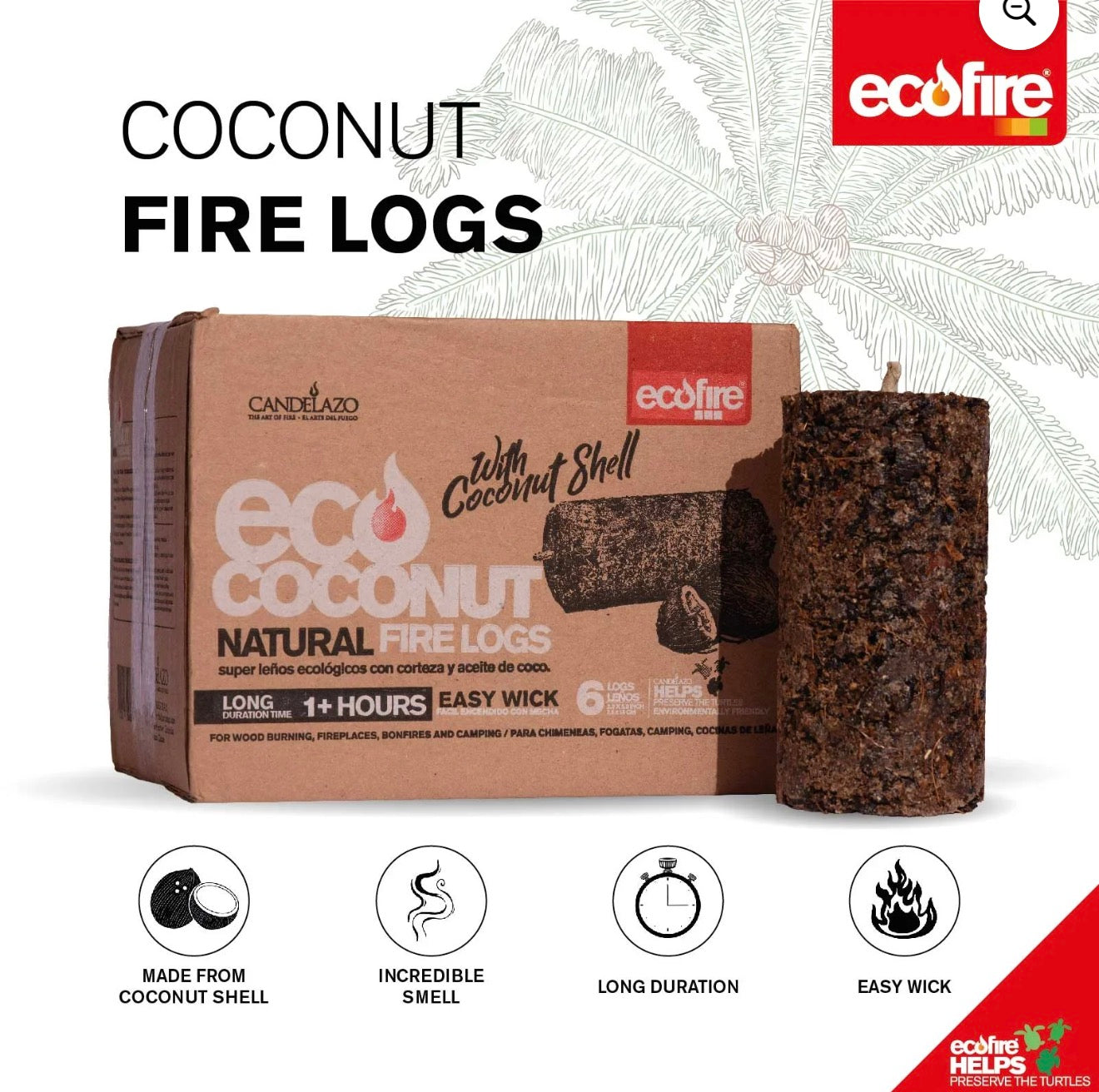 EcoFire - Coconut Natural Fire Logs (6Logs per case)