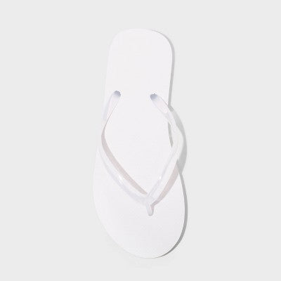 Women's 11 Sydney Flip Flop Sandals - Shade & Shore White Shower Shoes, Non-Marking
