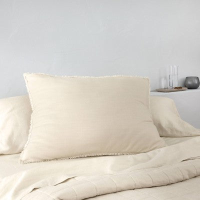 King Euro Heavyweight Linen Blend Throw Pillow Natural - Casaluna