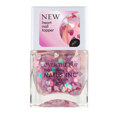 Nails Inc. Romancing Holo Heart Topper 0.47 fl oz