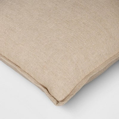 Square Linen Throw Pillow with Flange Neutral - Threshold