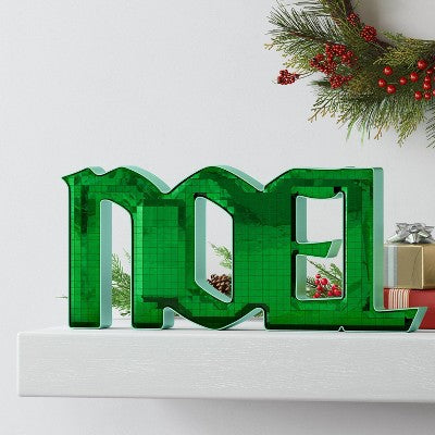 Mirrored 'Noel' Christmas Tabletop - Green - Wondershop
