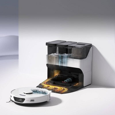 Roborock S7 Max Ultra Robot Vacuum White: Smart Mapping, Self-Emptying, Tangle-Free, Pet Hair, Multi-Surface, App Control