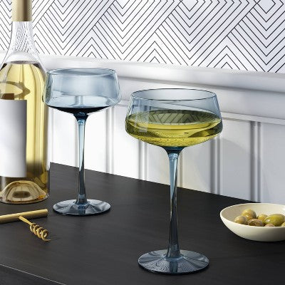 9.8oz Cocktail Coupe Glass Blue - Threshold