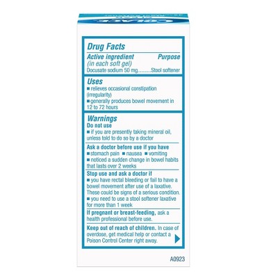 Colace Clear Soft Gels - 42ct *Exp 2027/07*