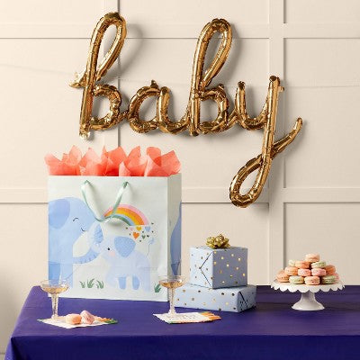 Baby Script Foil Balloon Banner Gold - Spritz