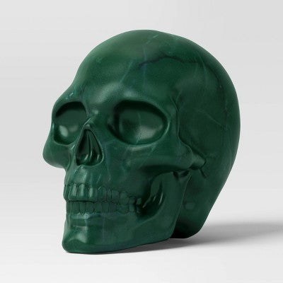 Plastic Skull Figurine - Hyde and EEK! Boutique  Rich Dark Green