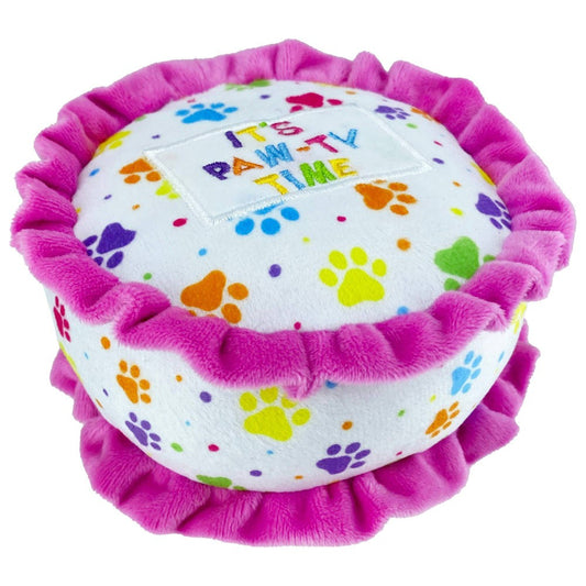 Multipet It's Paw-Ty Time Cake Dog Toy - 4.5"