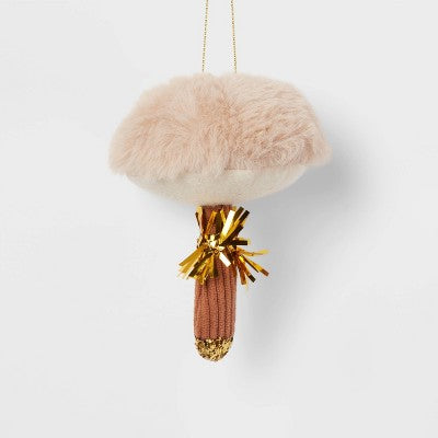 Fabric Mushroom Christmas Tree Ornament Tan - Wondershop