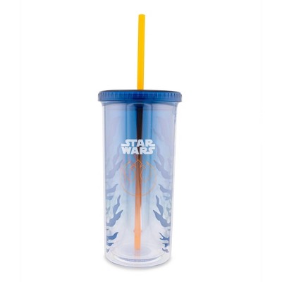Silver Buffalo Star Wars Ahsoka Tano Carnival Cup With Lid and Straw | Holds 20 Ounces
