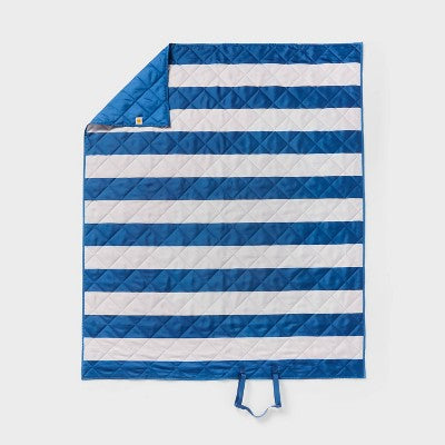 Navy Striped Picnic Blanket - Sun Squad