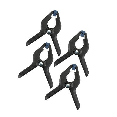 Blue Ridge Tools 4pc Clamp Set: Heavy Duty Plastic Clamps for Garage & Hardware - Black and Blue *Case Pack of 24*