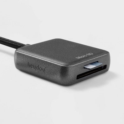 90MB/s Card Reader - heyday  Black: USB & USB-C Connectivity