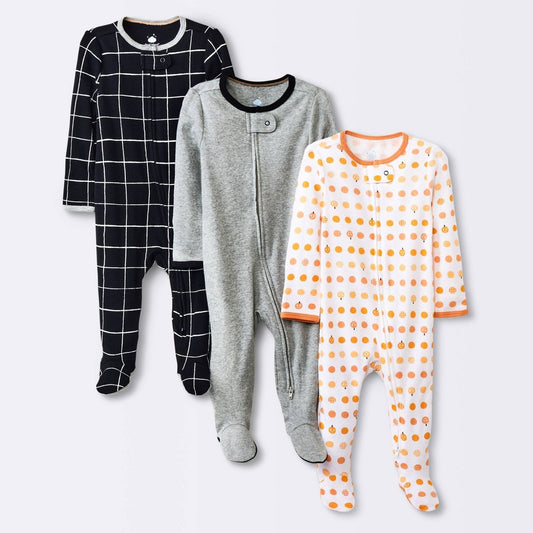 Baby Newborn 3pk Halloween Sleep N' Play - Cloud Island Orange