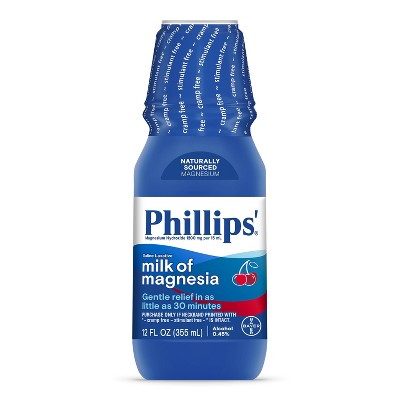 Phillips' Milk of Magnesia Stimulant Free Laxative - Cherry - 12oz *Exp 2028/05*