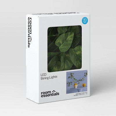 LED Vine String Lights Warm White - Room Essentials : USB & Battery Powered, Indoor Decor, 20 LEDs