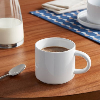 16oz Stoneware Stella Mug White - Threshold : Dishwasher & Microwave Safe, Coffee & Holiday Drinkware