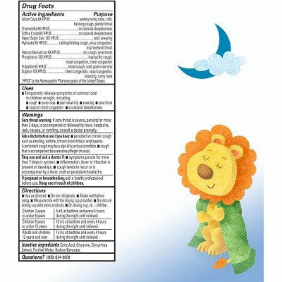 Hyland's 4 Kids Cold & Cough Night Time Liquid, 4 Oz *Damaged Box* *Exp 10/26*