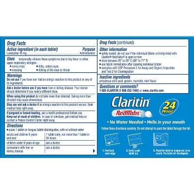 Claritin RediTabs 24 Hour Allergy Relief Dissolving Tablets - Loratadine - 30ct *Exp 02/26*