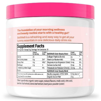 BelliWelli Vitamin Powder - Tropical Breeze - 6.3oz *Best By 09/27/2026*