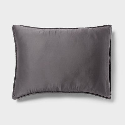 Standard TENCEL  Quilt Sham Dark Gray - Threshold : OEKO-TEX Certified, Cooling, Woven Lyocell, Machine Washable