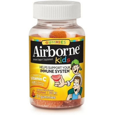 Airborne Kids Gummies - Assorted Fruit Flavors 21 Gummies *Exp 02/2026*