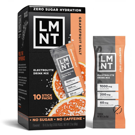 LMNT Zero-Sugar Electrolytes Drink - Grapefruit Salt - 2.1oz/10ct (EXP: 04/27)