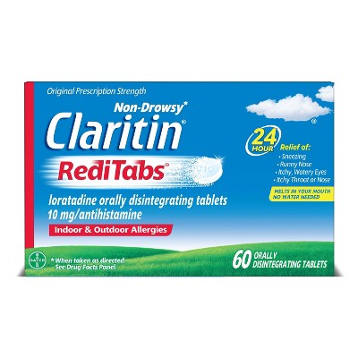 Claritin Allergy Relief 24 Hour Non-Drowsy Loratadine RediTab Dissolving Tablets - 60ct *Damaged Box* *Exp 2026/06*