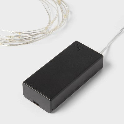 9' 7 LED Dewdrop Christmas Indoor Fairy String Lights White/Gold with Silver Wire 30 Bulb