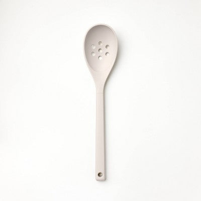 Soft Grip Nylon Slotted Spoon Gray - Figmint