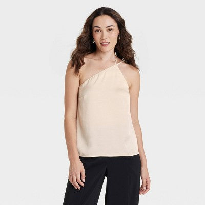 Women's M One Shoulder Tank Top - A New Day Cream