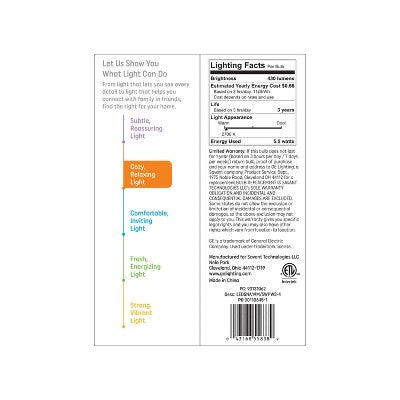 GE 4pk 40W Soft White A19 LED Light Bulbs