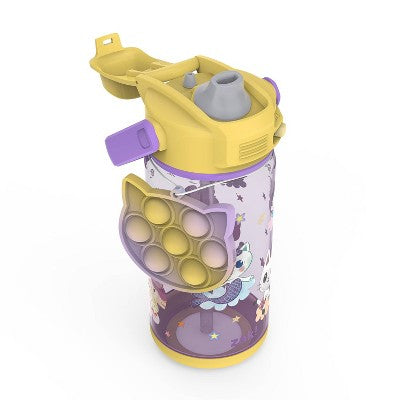 Zak Designs 16 fl oz Plastic Beacon Gabbys Dollhouse Straw Bottle with Fun Popper