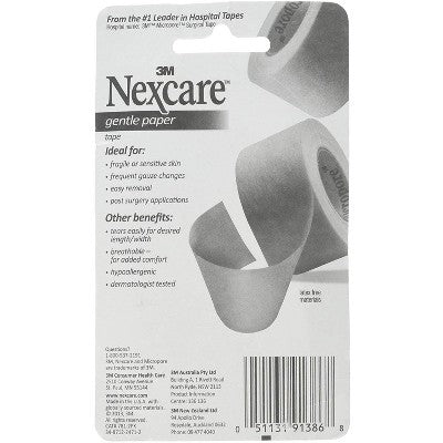 3M 781-2PK Nexcare Gentle Paper First Aid Tape 1 in. x 10 yd. 2 Rolls (One Package of 2 Rolls) *Damaged Packaging*
